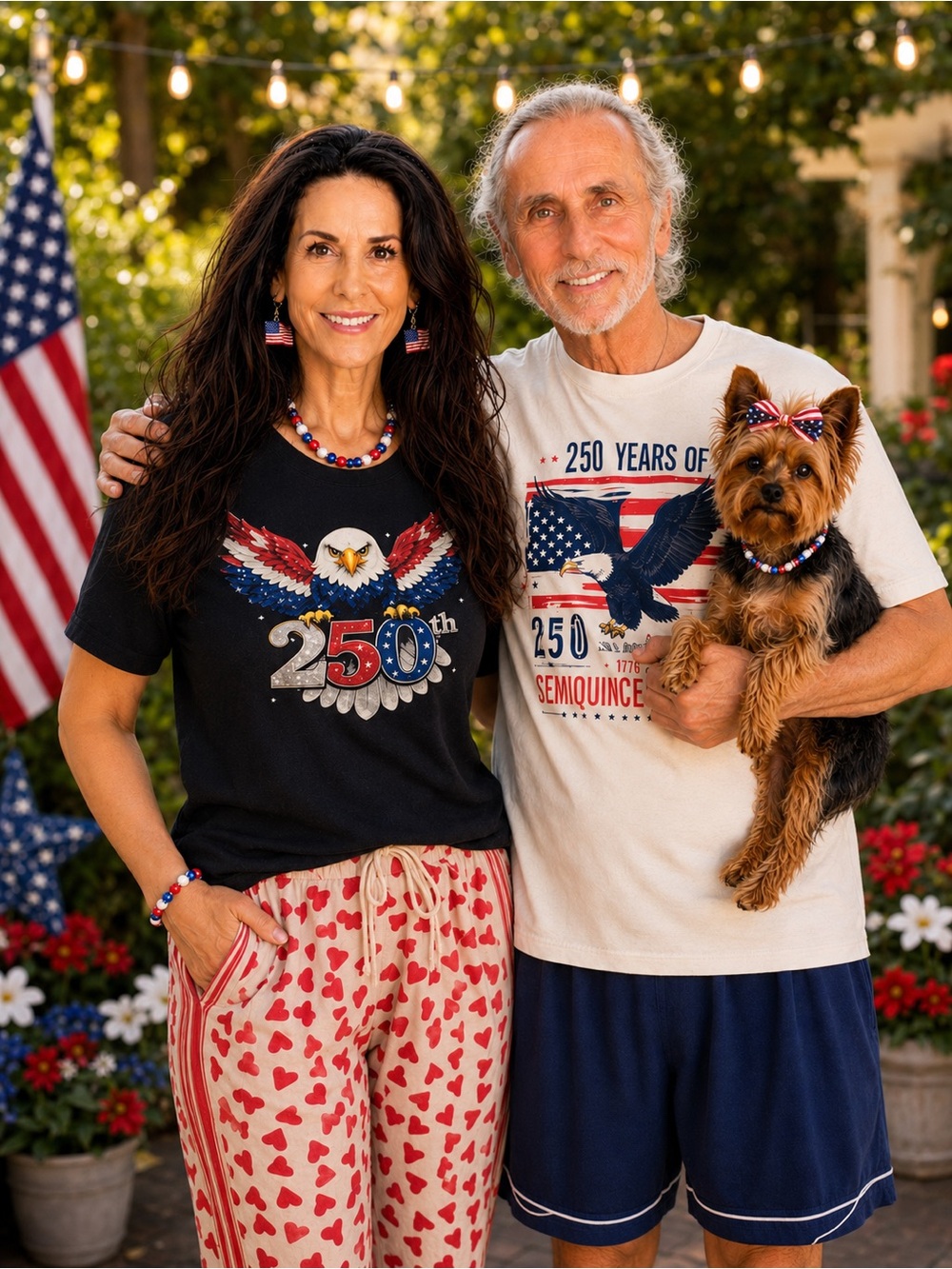 250 USA Aniversary T-shirt patriotic faux American Eagle rhinestones S M L XL Nw